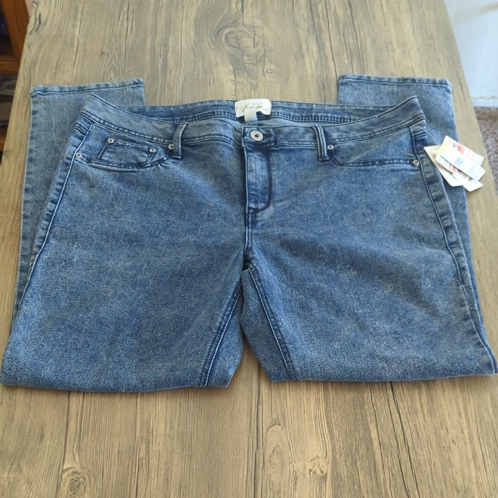 Simply Emma Blue Straight Leg Jeans